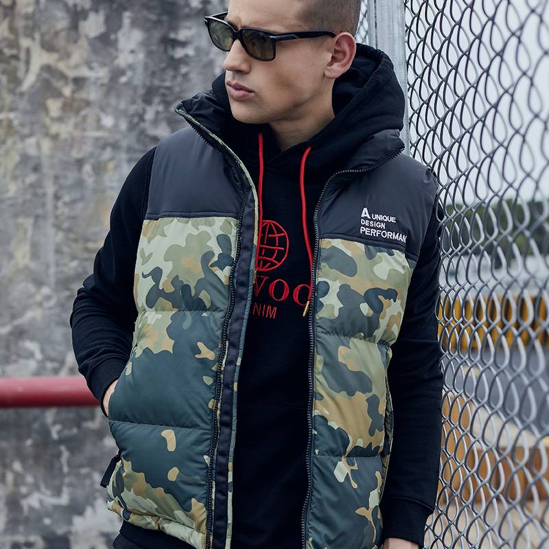 Men's Camouflage Printing Thickened Puffer Vest
