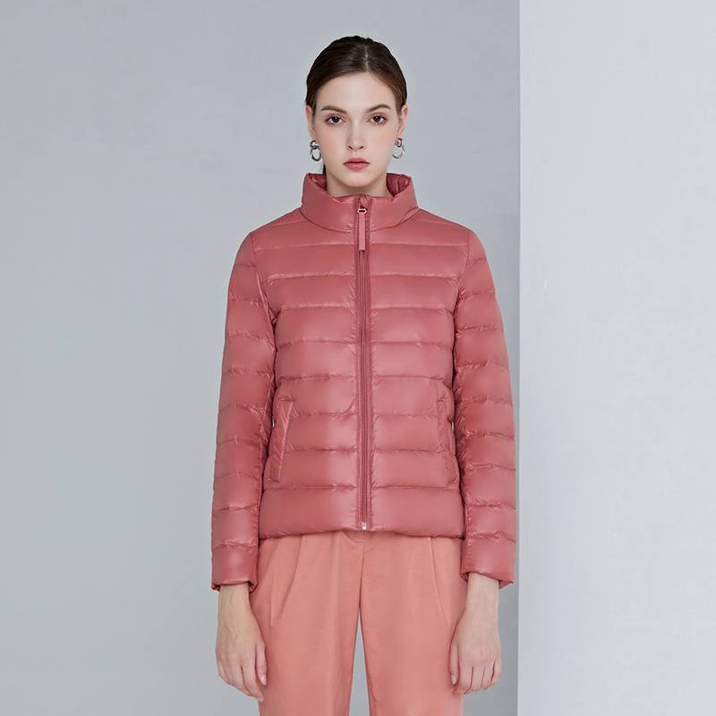 Women's Lightweight Stand Collar Down Jacket