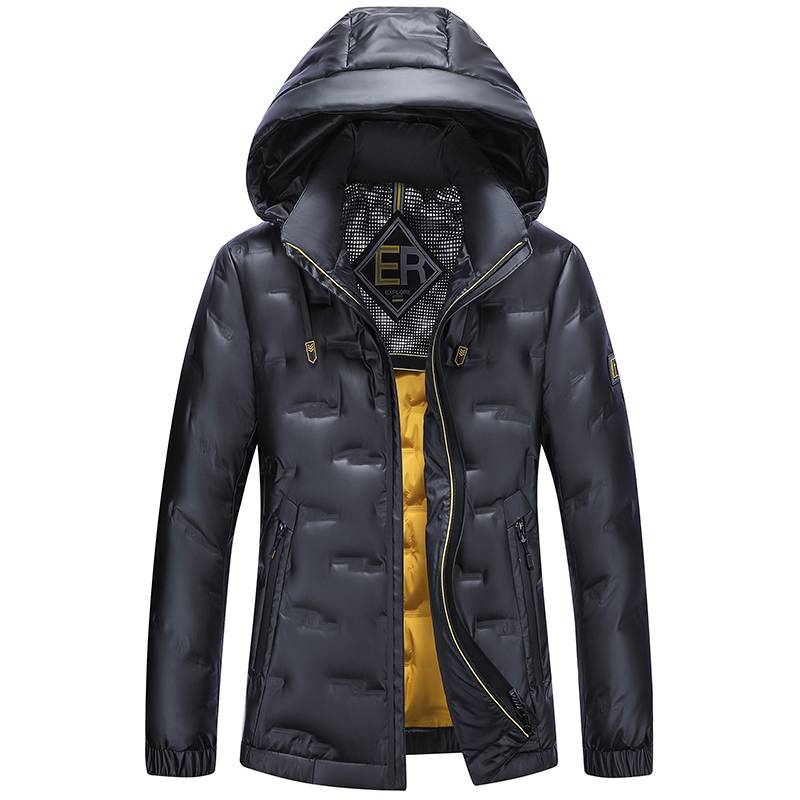 Men's Short Hooded White Duck Down Jacket