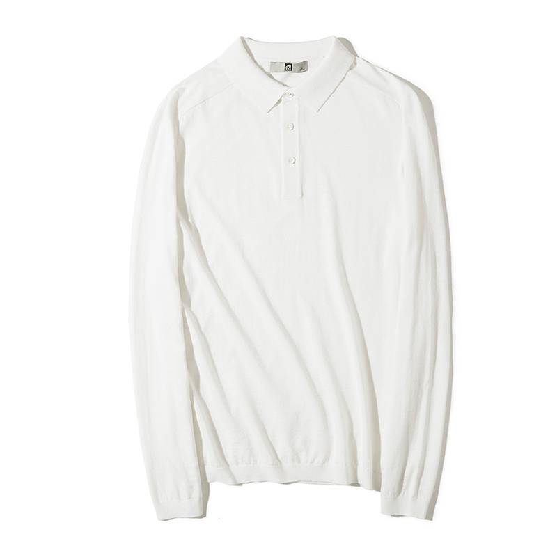 Men's Lapel Raglan Long Sleeve Knit Polo Sweater