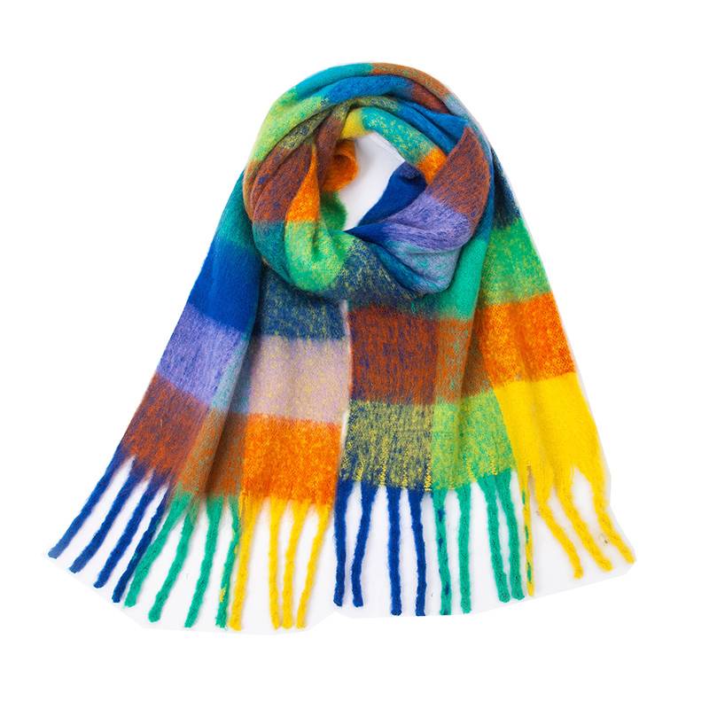 Women's Fringe Hem Colorblock Scarf