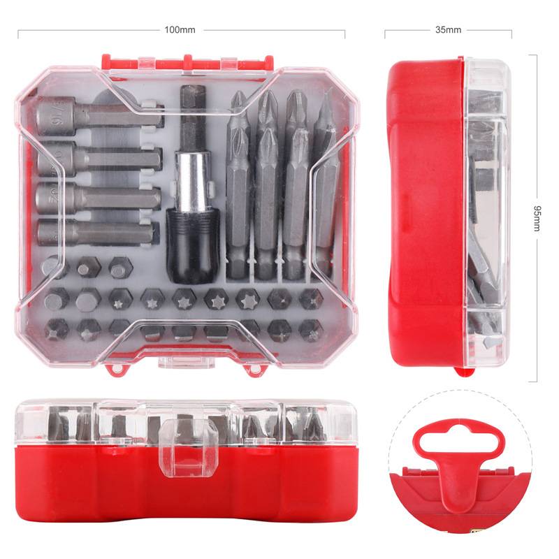 34pc Screwdriver Bit Nut Driver Set Magnetic Bit Holder Screwdriver Set Slotted Phillips Hex Torx Drill Bit Set 