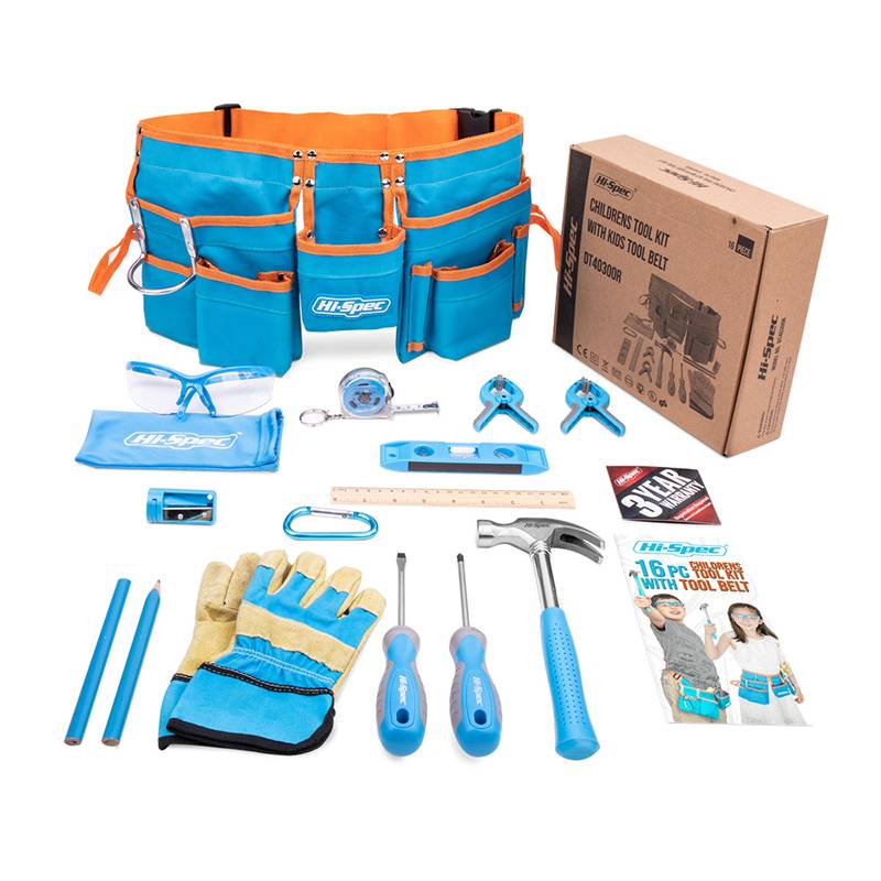 17pcs My First Tool Set Real Children Kids Tool Set Small Size DIY Hand Tool Set Toy Gift Tools for Kids Boys Girls