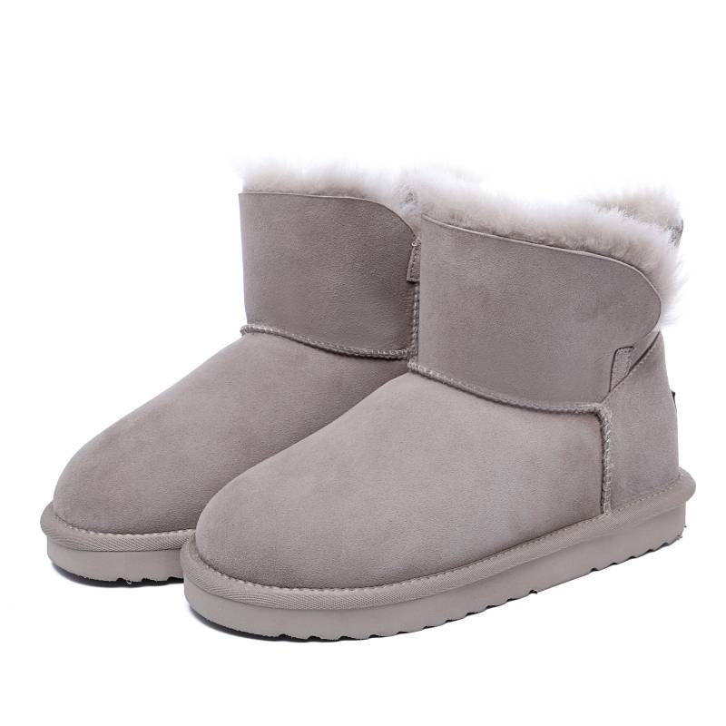 ROSIGE UGG Women's Winter Warm Low-Top 100% Sheepskin Wool Lining Snow Boots