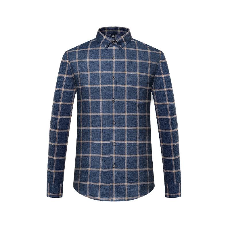 Men's Classic Thick Middle Plaid 100% Cotton Shirt