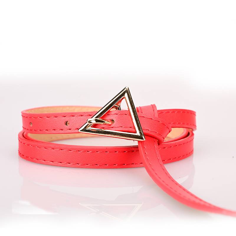 Women's PU Leather Thin Belt With Triangle Buckle 1cm/0.39inch Wide