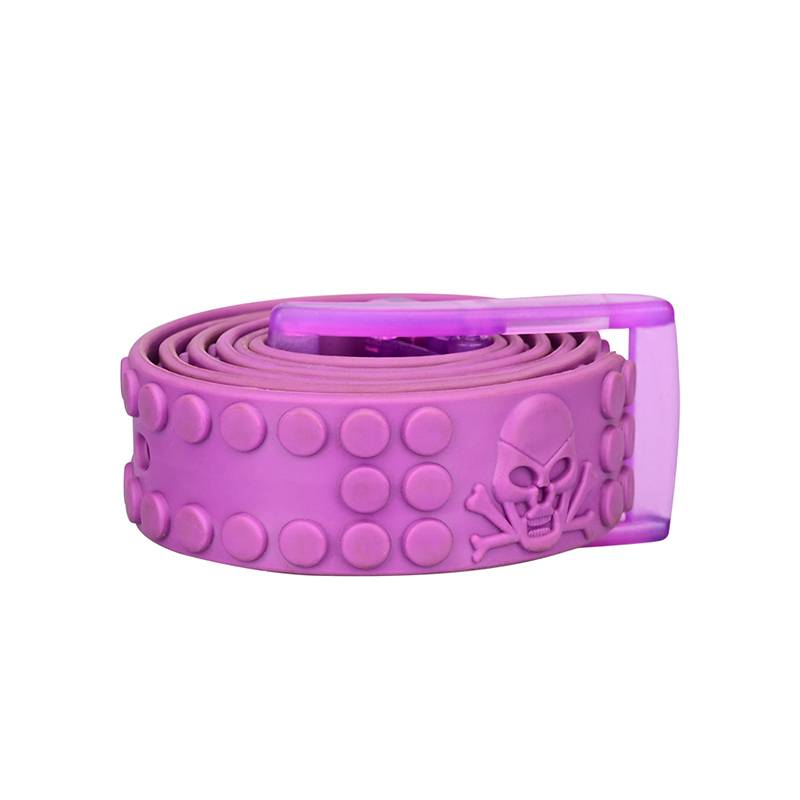 Women's Silicone Rubber Skull Pattern  Belt 3.4cm /1.34inch Wide