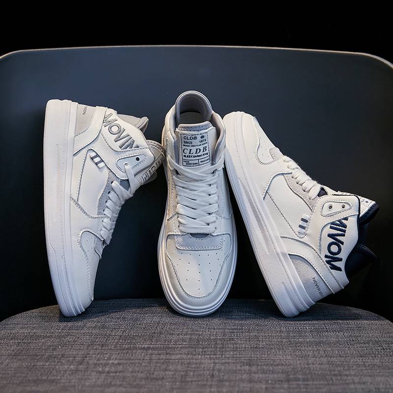 Women's  Genuine  Leather Casual Sneaker Grey And Blue