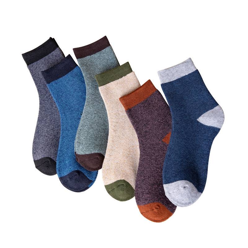Men's Cotton Color Matching Lightly Ankle Socks Set Of 6 Pairs