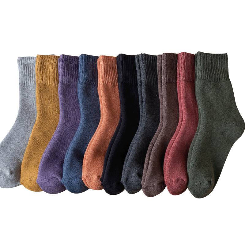 Women's Thick Solid Color Socks Set 10 Pairs
