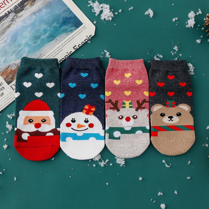 Christmas Women's Cotton Socks Set Of 4 Pairs