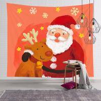Christmas Short Plush  Wall Tapestry Fireplace Backdrop 4 Size