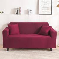 Solid-Colors Stretch Sofa Slipcover 1-Piece Soft Furniture Protector Fit Any Sofa With Gaps