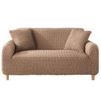 Seersucker Solid Color Sofa Cover 1-Piece Soft Furniture Protector, Suitable For Any Sofa With Notches