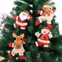 Christmas Linen Doll Pendant Set Of 4