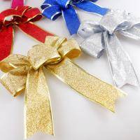 Christmas Tree Decoration Shiny Bow Set Of 10