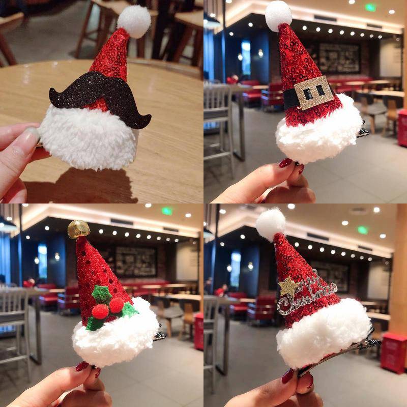 Christmas Hat Shaped Hairpin Set Of 4