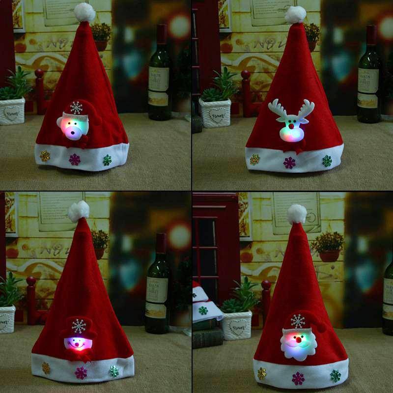 Adult's Christmas Hat With Lighting Set Of 4-5