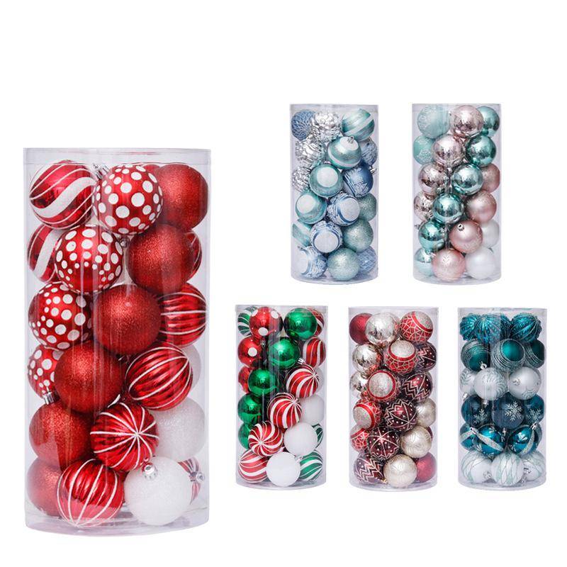 30 Pcs Christmas Tree Pendant With Painted Christmas Balls 2.4