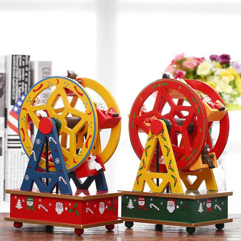 Christmas Wooden Ferris Wheel Shaped Music Box
