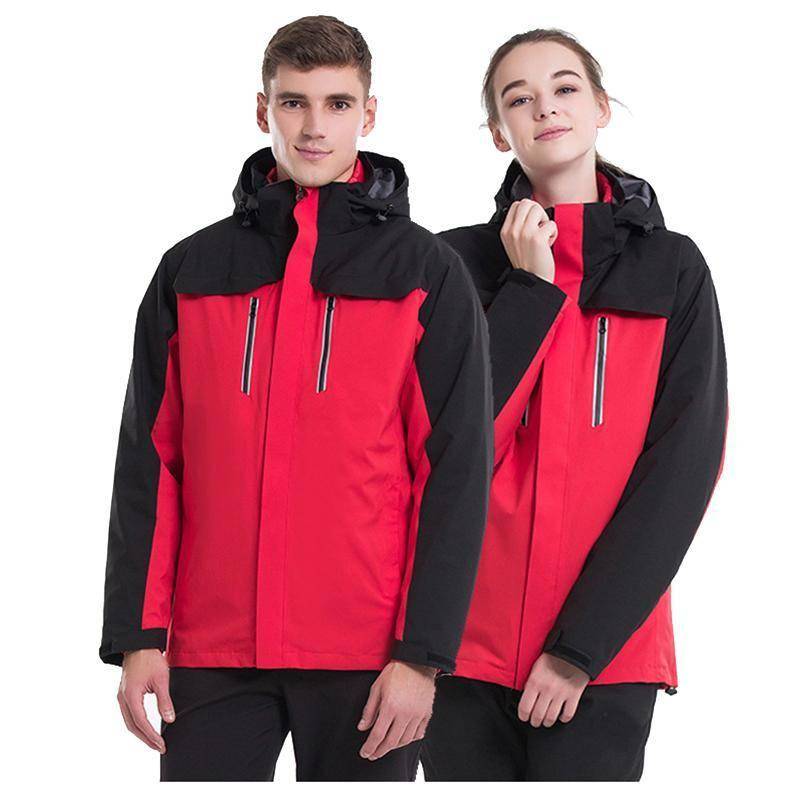 Unisex Winter Three-In-One Waterproof Ski Outdoor Mountain Cold Protection Jacket With Detachable Coral Fleece Lined