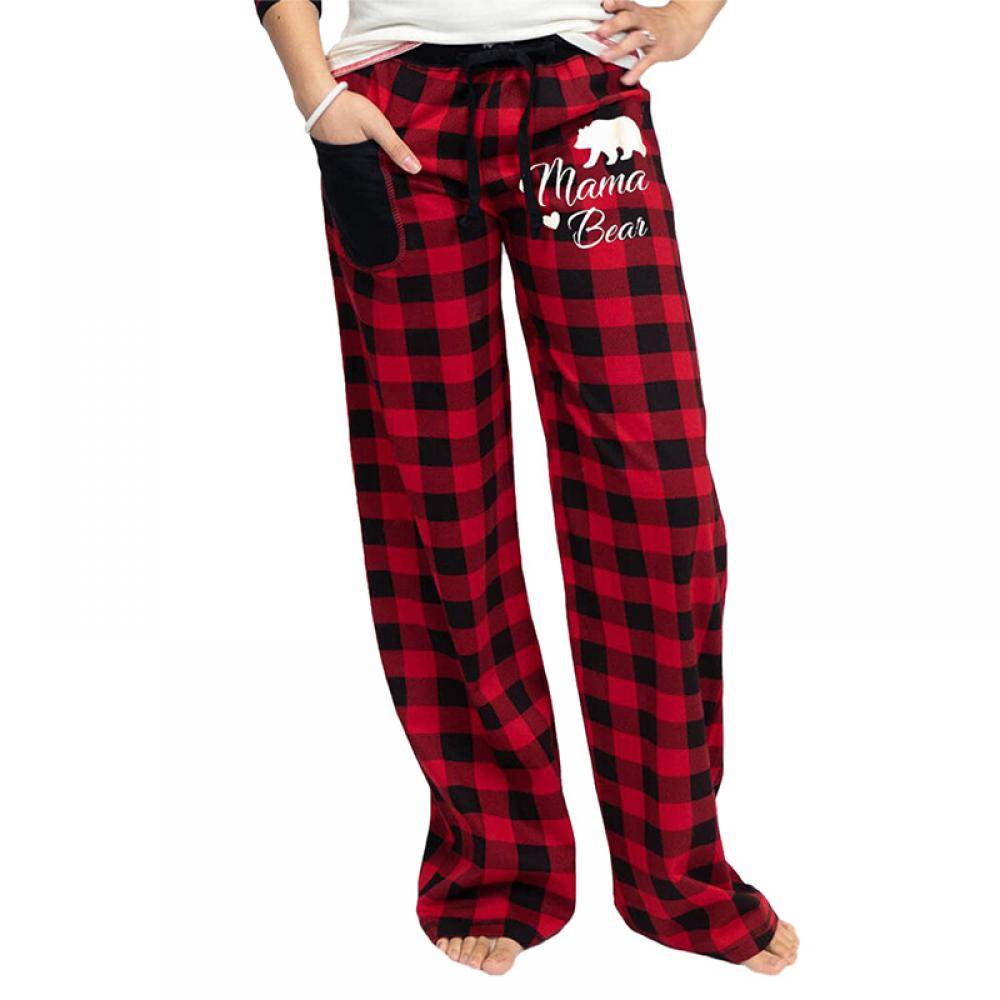 Women's Checked Casual Wide Leg Pants
