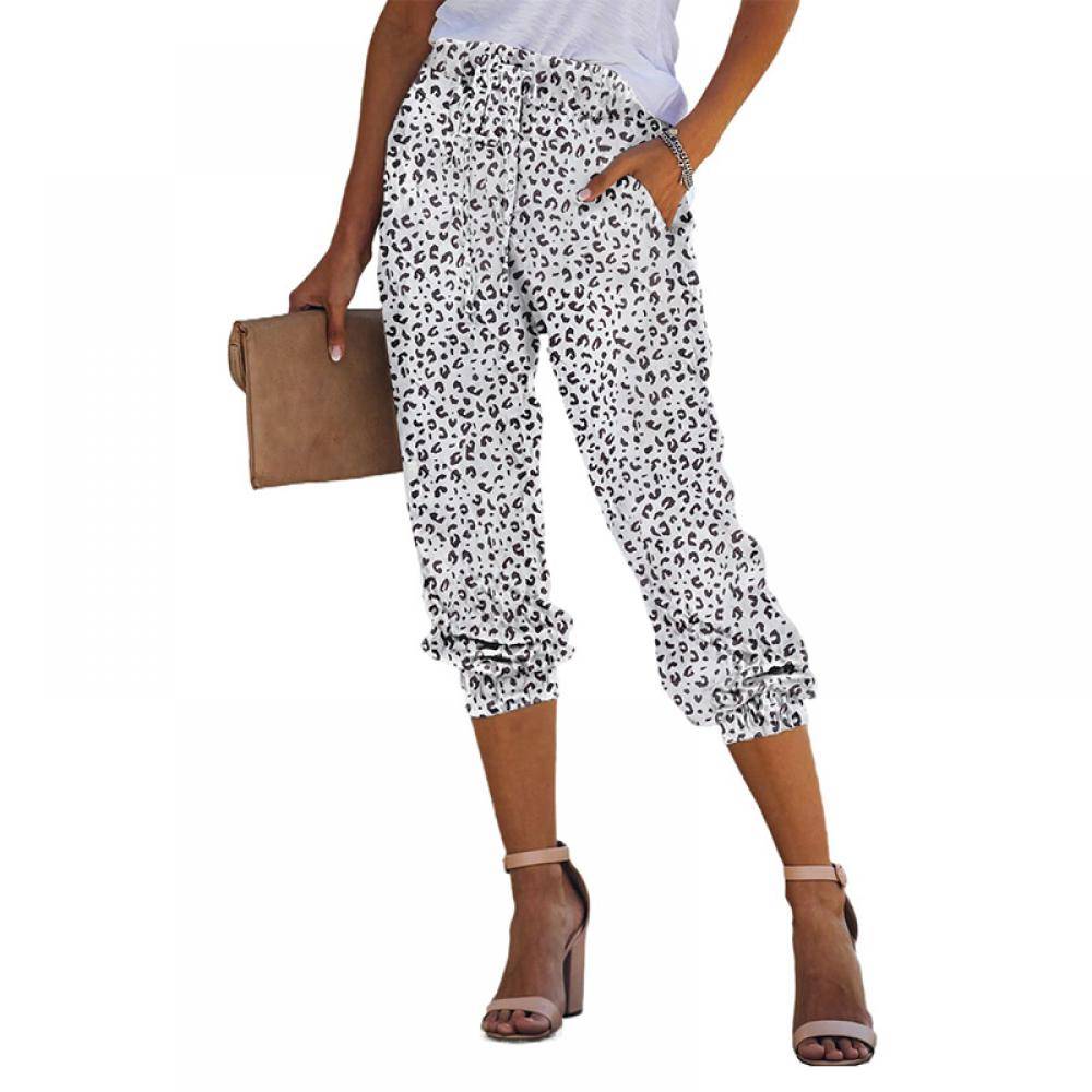 Women's Python Pattern Slacks Cropped Pants