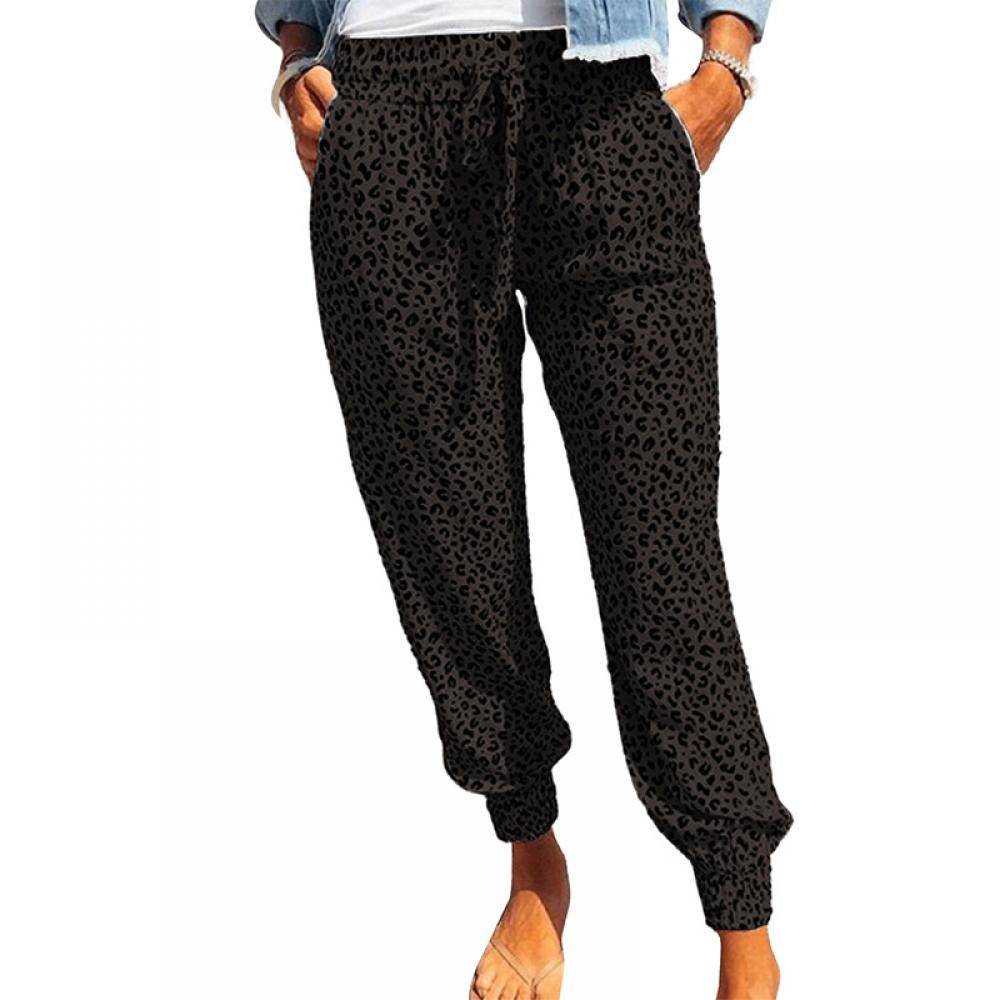 Women's High Waist Printed Loose Cropped Trousers