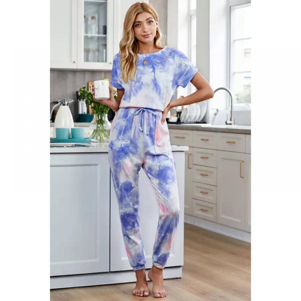 Women's Pocketed Tie-dye Knit Jumpsuit